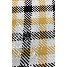 Multicolor Checkers Sequin Mesh Embroider Fabric