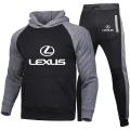 Spring Autumn Mens Short sleeve Lexus Car Logo printing high quality Cotton high quality Cotton T Shirts pants suit Sportswear