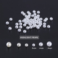 12 Grid 3d Nail Rhinestone Various Size Pearls Charming Nail Art Decoration White Circle Beads Studs Manicure Jewelry Gems CH785