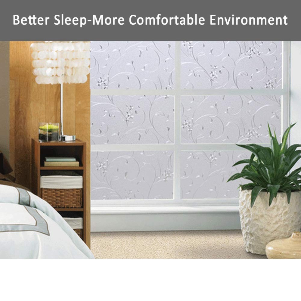 Multi-sizes Privacy Window Film Wheat Static Cling Glass Door Stickers Non Adhesive Window Cling Heat Control Anti UV for Home