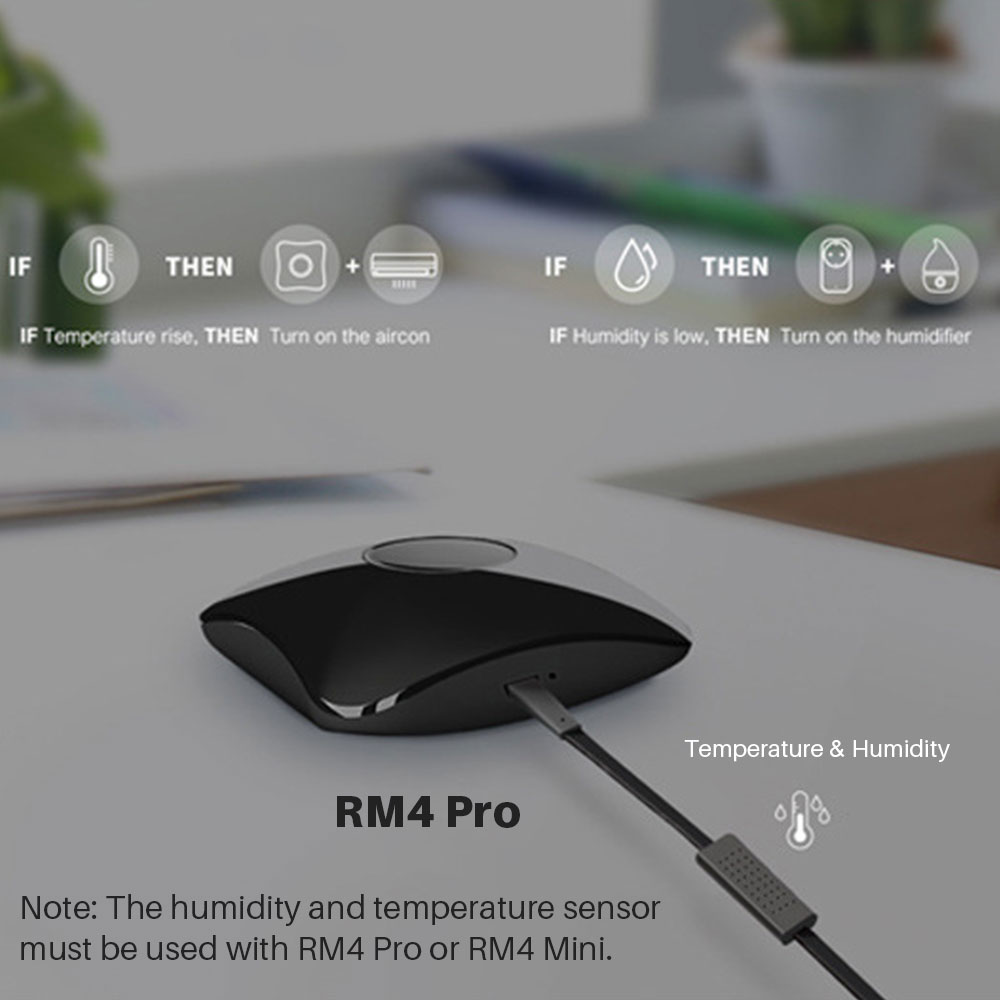 Broadlink Temperature And Humidity Remote Sensor Accessory USB Cable HTS2 Works With RM4 Pro Or RM4 Mini Smart Remote Controller