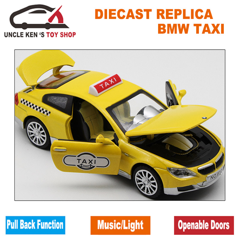Diecast Scale Model Cars, Metal Taxi Collection Toys With For Kids/Children As Gift
