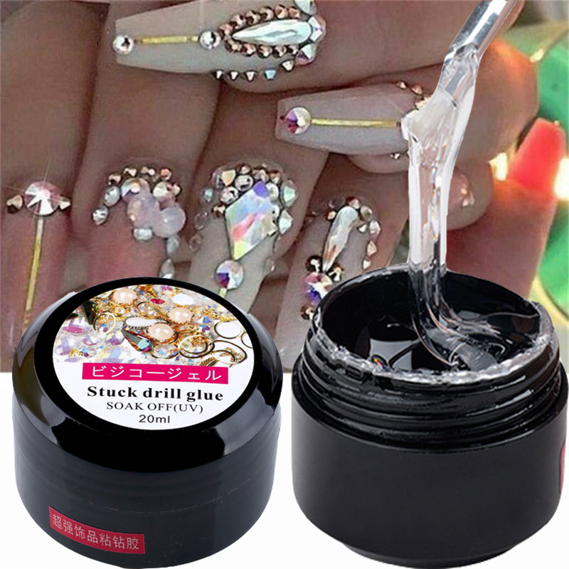 20ML Super Nail Art Rhinestone Gel Glue UV Adhesive Crystal Gem Diamond Decoration DIY Transparent Glue Nail Tools