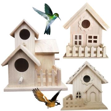 Wooden Bird Breeding House Cage Box Home Garden Yard Balcony Pendant Decoration Bird Breeding House Cage Box Home Bird Breeding