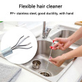 60CM Bendable Drain Clog Water Sink Cleaning Hook Sewer Dredging Tool Spring Pipe Hair Remover Kitchen Tools Dredger