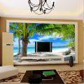 Beach Coconut Grove Mural Photo Wall Paper Living Room Bedroom Home Decor 3D Wallpapers Landscape Papel De Parede Para Quarto 3D