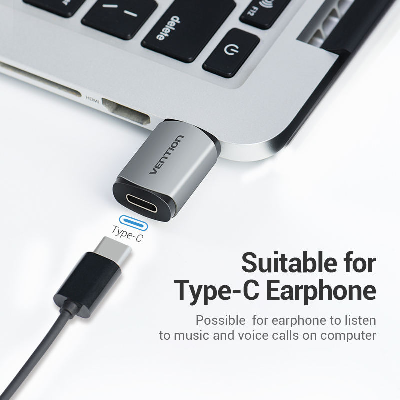 Vention USB to USB-c Sound Card USB C Adapter Audio Interface for Computer Type-C Earphone Cable PS4 Laptop Sound Card Adapter