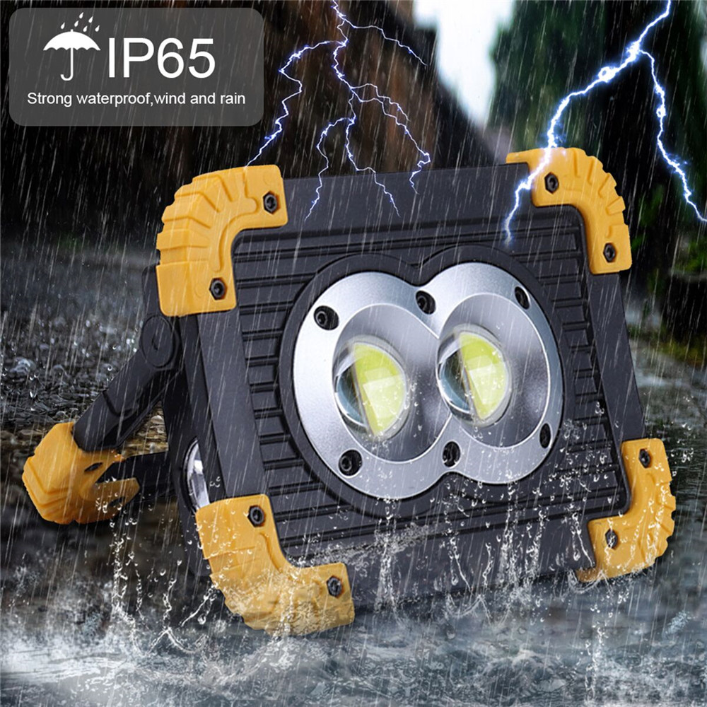 100W Rechargeable LED Work Lights,4000 Lumens Waterproof Led Flood Light,with USB Port to Charge Mobile Devices(Round Cob)