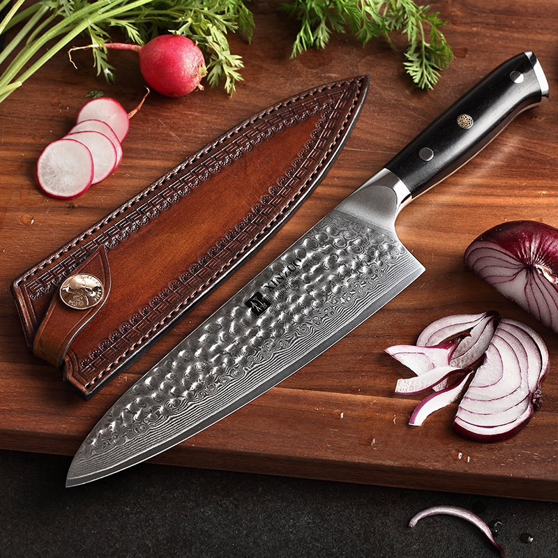 XINZUO Chef Knife Leather Case Handmade Italian First Layer Vegetable Tanned Multi Holster Carry Chef Knives Leather Case