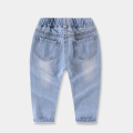 2018 Boys Ripped Jeans Fashion Brand Big Hole Jeans Elastic Waist Solid Denim Thin Baby Boys Jeans Brand New Baby Denim Pants