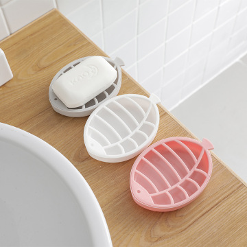 Fish-shaped Double-layer Plastic Bathroom Soap Tray Drain Soap Dish