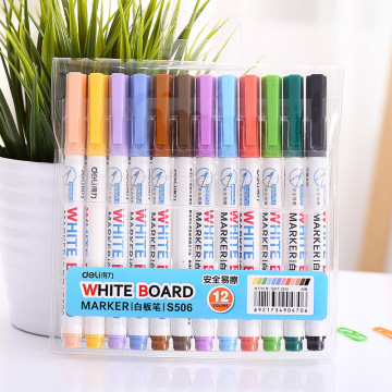 12 Colors High Quality Erasable Whiteboard Sharpie Marker Pen Paint Marker Drawing Stationery Supply Plumones Caneta 04417