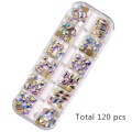 120pcs Per Box Crystal AB 3D Nail Art Rhinestones Fancy Shaped Crystals and Stones For DIY Nails Art Decoration