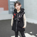 Girls Vests Warm Spring Autumn Jackets For Girls Embroidered Chinese New Year Style Kids Kids Clothes Hooded Vest Waistcoat
