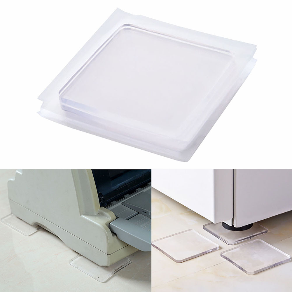 4PCS/Set Transparent Washing Machine Silicone Pad Portable Anti Vibration Non-Slip Mat Shock Absorbing Pad