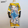 2020 New Arrivals Holiday Dashiki Flowers Pattern Print Dress Short Sleeve Casual African Loose sexy Beach Dresses For Women