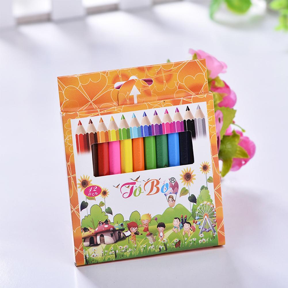 12 Colors Natural Wood Colorful Pencils for Drawing Coloring Pen Art Tool Painting Stationery Office Accessories School