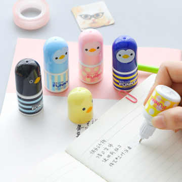 1Pc Kawaii Plastic Correction Fluid Corrector Tape Creative Novelty Chick Correction Tape Office School Supplies Cute Stationery