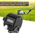 4 Digit Portable Convenient Plastic + Metal Hand Held Tally Counter Manual Palm Clicker Number Counting Golf
