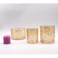New desgin electroplate gold glass jar for candle