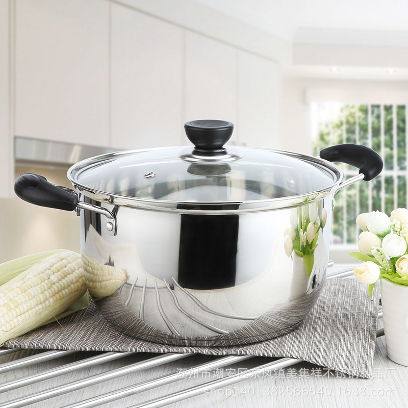 1pcs Double Bottom Pot Soup Pot Multi-purpose Cookware Non-stick Pan Pot Nonmagnetic Cooking