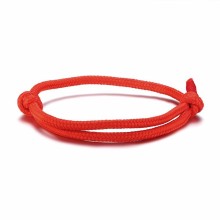 South Pacific Nautical Rope Bracelet in Red Adjustable Men Jewelry Two Sliding Knots