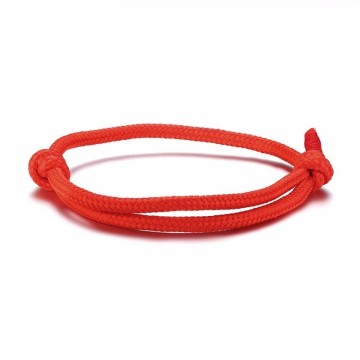 South Pacific Nautical Rope Bracelet in Red Adjustable Men Jewelry Two Sliding Knots