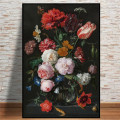 Classical Flowers in a Glass Vase Canvas Painting On the Wall Poster Prints Classical Flowers Picture Wall Decor For Living Room