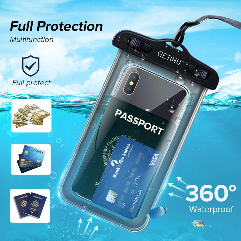 GETIHU Universal Waterproof Case Swim Cover Pouch Bag Phone Coque Water Proof For iPhone 12 11 X 6 7 8 Xiaomi Huawei LG Samsung