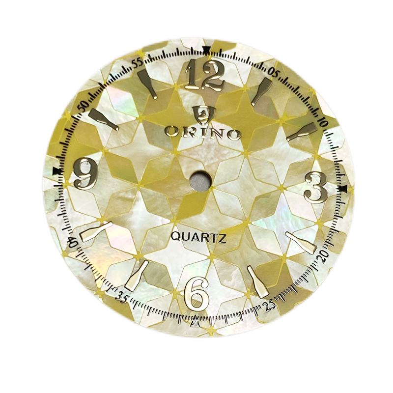 yellow color shell watch dial 
