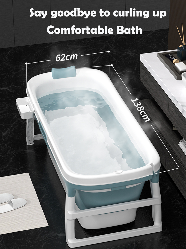 Cordial Shining Bath Barrel Adult Folding Bath Tub Household Bath Barrel Adult Thick Plastic Bathtub Full Body Children Bathtub