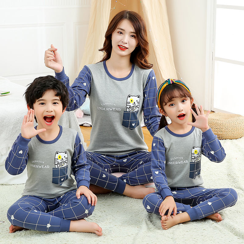 Mother Kids Unicorn Pajamas Mom and Daughter Outfits Family Matching Clothes Homewear Baby Girls Winter Cartoon Cotton Sleepwear