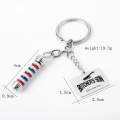 New Barber Shop Barber Pole Hairdressing Tool Keychains Scissors Hair Dryer Comb Shaver Keyring Key Chains Hairdresser Jewelry