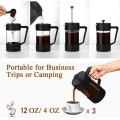 French Press Coffee & Tea Maker, Thickened Borosilicate Gl Coffee Press Rust-Free and Dishwasher Safe,Black