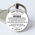 To My Husband Fashion Glass Keychain, Boyfriend Gift, Couple Key Chains