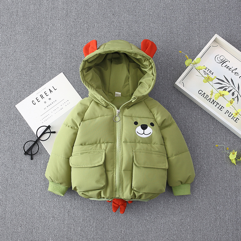 Winter Baby Girls Hooded Cartoon Bear Cotton Padded Warm Jackets Kids Snow Wear Boys Outerwear Children's Parkas Coats Casaco