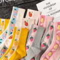 Cute Fresh Fruit Funny Socks Kawaii Peach Strawberry Pear Pineapple Sweet Socks Women College Style Harajuku Sokken Skarpetki