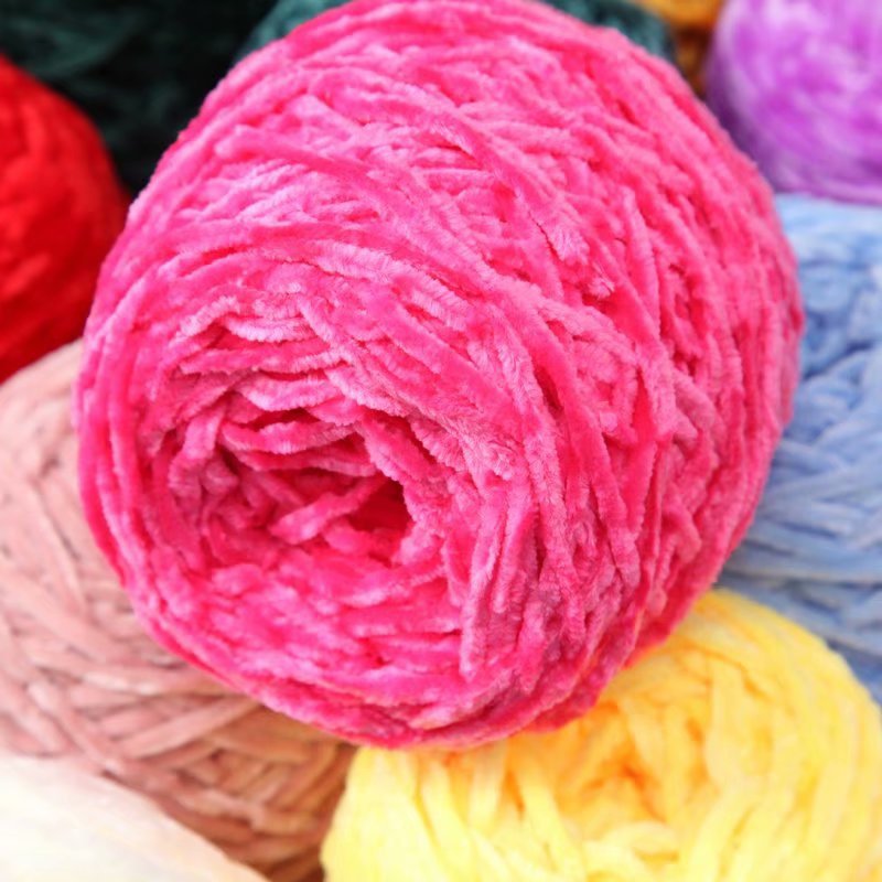 1pc=100G Chenille Velvet Thick Yarn Soft Crochet Yarn For Hand Knitting Baby Sweater Wool Yarn DIY Sewing Thread Wholesale