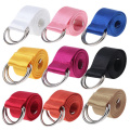 Unisex Nylon Canvas Fabric Belt D Ring Buckle Waist Fashion Simple Solid Color Strap Waistband Clothing Decoration Accessories
