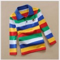 Children's Polo Shirts 2018 Spring Autumn Long Sleeve Striped Kids Boys Cotton Lapel Polo Shirt for Child 2-15 Years Boy Clothes