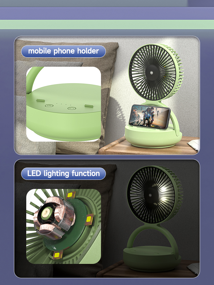 Rotating Folding Portable Mini Table Desk Rechargeable Fan-detail-6