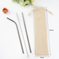 Reusable Metal Straw Pipette Suction Stainless Steel Drinking Straws Pipe Straight Bent Tube Events Party Bar Home Cup Tools