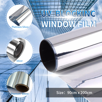 Sunice 90cmx200cm Silver Reflective Window Tint Film One Way Mirrored solar tint Home Office Building glass tint film