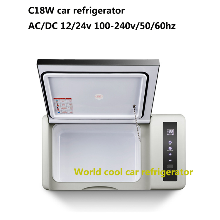 18L AC/DC12V24V Car Refrigerator Portable Camping Outdoor Picnic Mini Fridge Compressor Deep Freezer Cooler Box for Travel Home