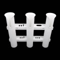 3 Tubes Link White Plastic Fishing Rod Racks Holder Socket for Boat Marine Fishing Box Kayak Boat Yacht