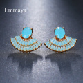 Emmaya Shiny Stud Earrings 6 Colors for Women Sectoral Jewelry Fashion Blossom Boucle D'oreille Femme Wedding Gift