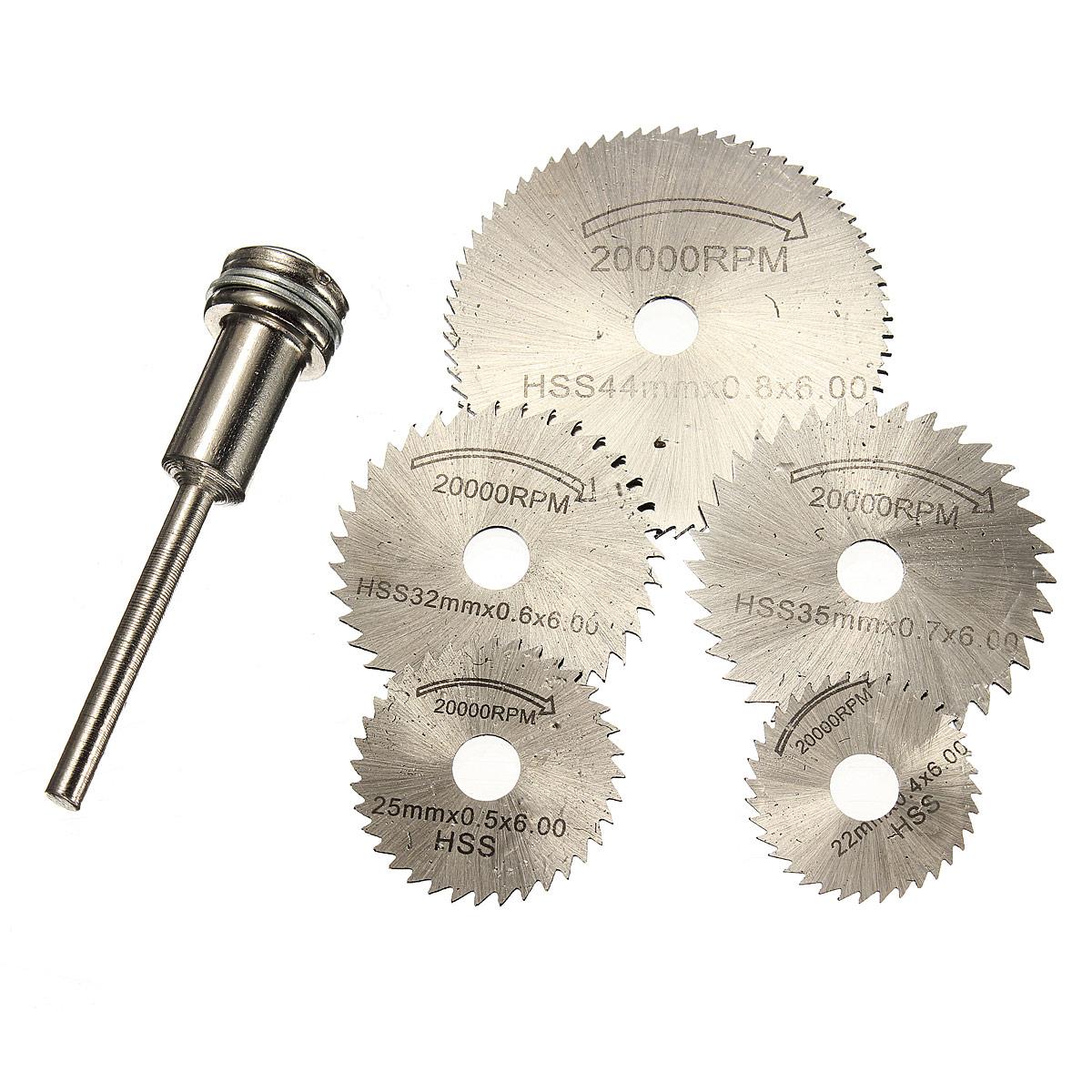 High Quality 6pcs/set Mini HSS Circular Saw Blades Rotary Tool For Dremel Metal Cutter Hand Tool Cutting Diamond Discs Mandrel