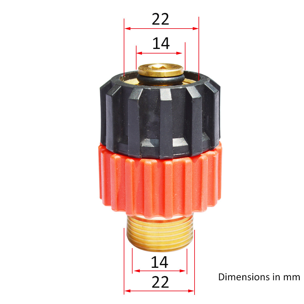 High Pressure Washer Swivel Connector M22 Car Washer Brass Rotating Adapter Swivel Coupling M22 Male + M22 Female