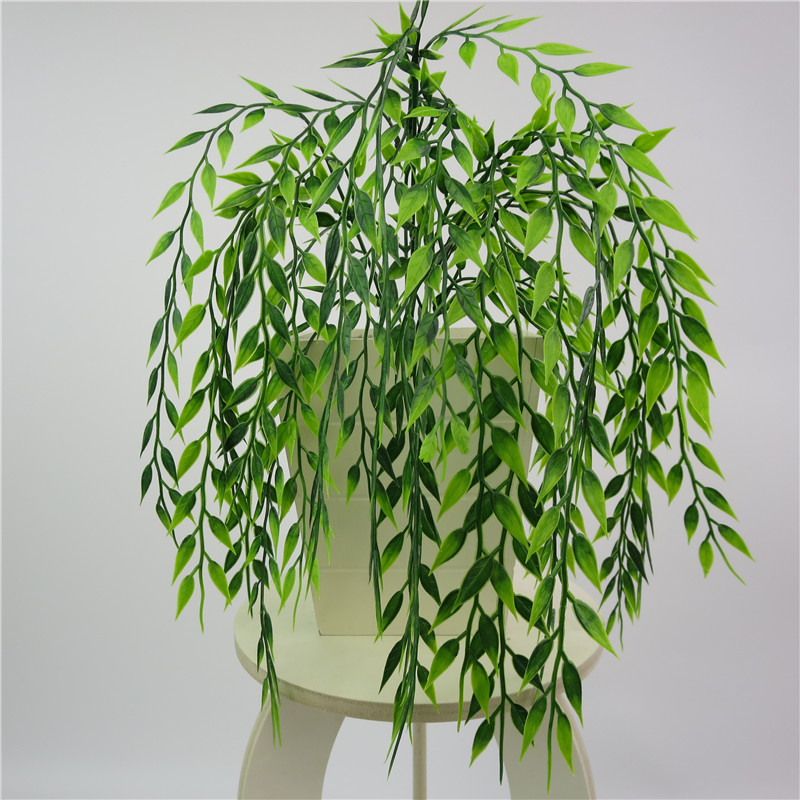 Artificial Plastic Persian Fern Tree Leaves Plastic Green Simulation Plant Fake Leaves Rattan Classic Home Decoration