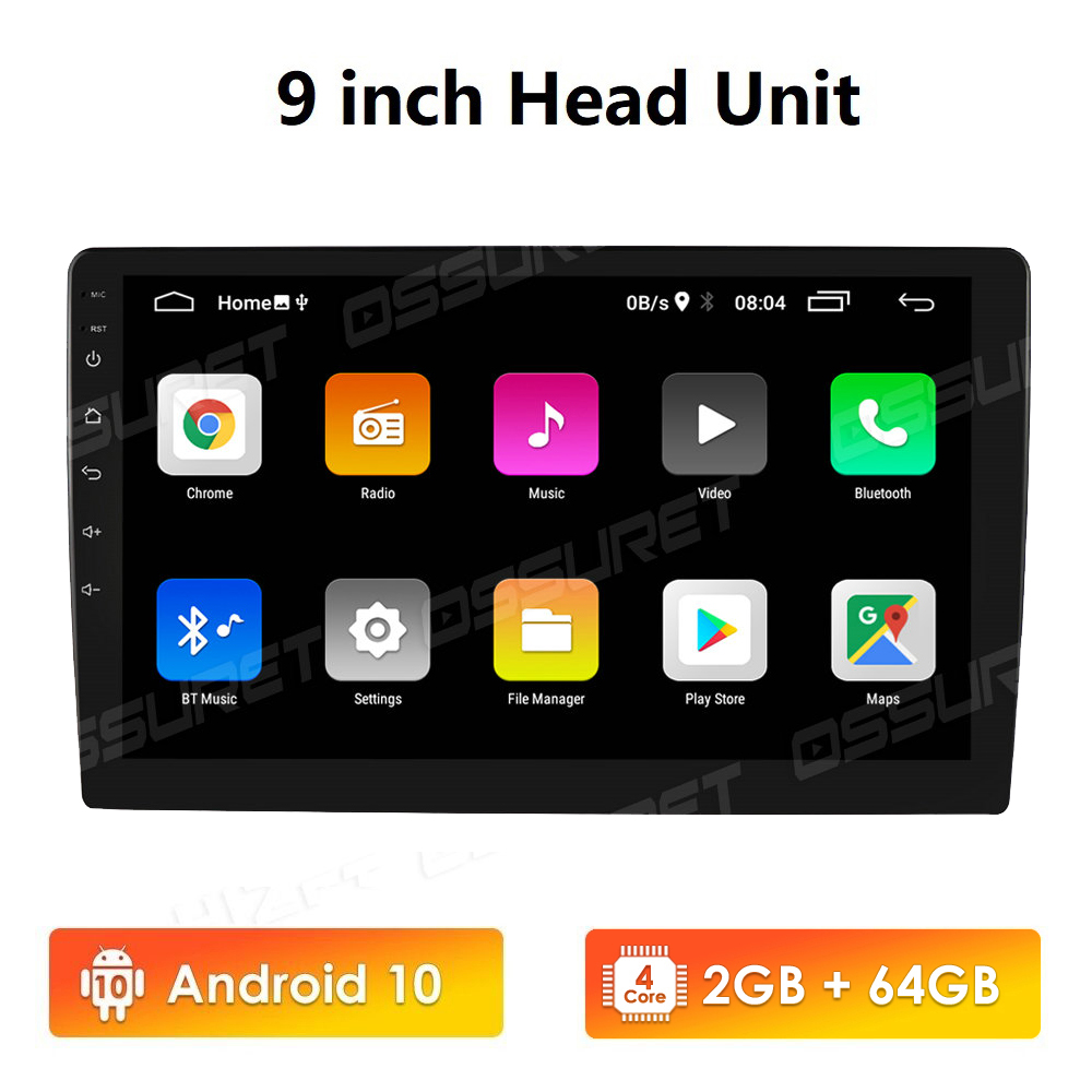 9/10.1 INCH Android 10 GPS Navigation Autoradio Multimedia DVD Player Bluetooth WIFI MirrorLink OBD2 Universal 2Din Car Radio